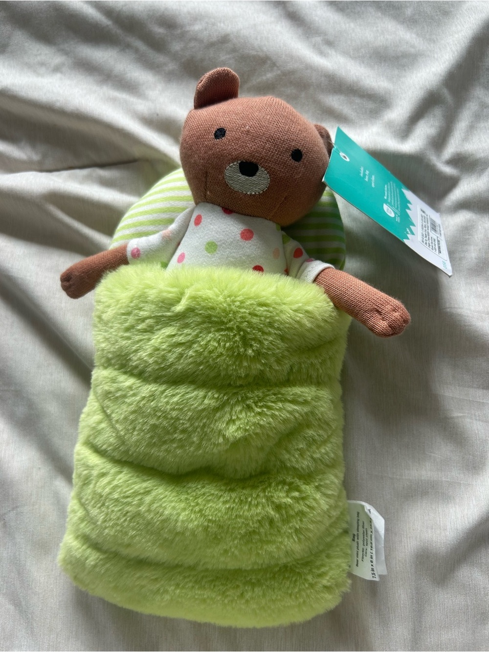 Pillowfort Bear Kids' Mini Plush With Sleeping Bag NEW With Tags